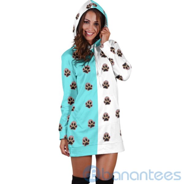 Paw All Over Printed Hoodie Dress For Women Product Photo