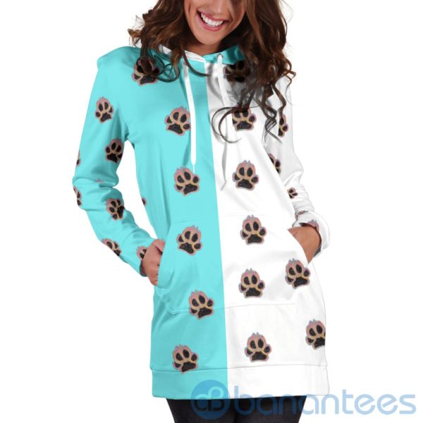 Paw All Over Printed Hoodie Dress For Women Product Photo