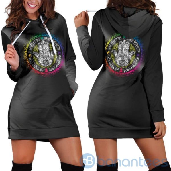 Peace Around Me Hoodie Dress For Women Product Photo