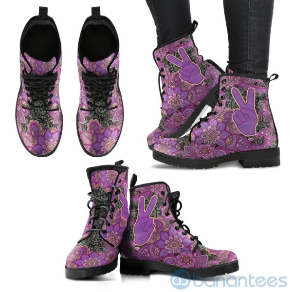 Peace Henna Leather Boots Product Photo