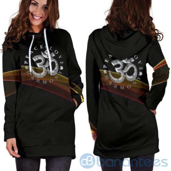 Peace Love Hoodie Dress For Women Product Photo