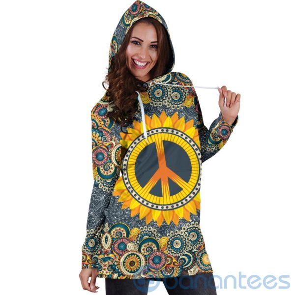 Peace Mandala Hoodie Dress For Women Product Photo