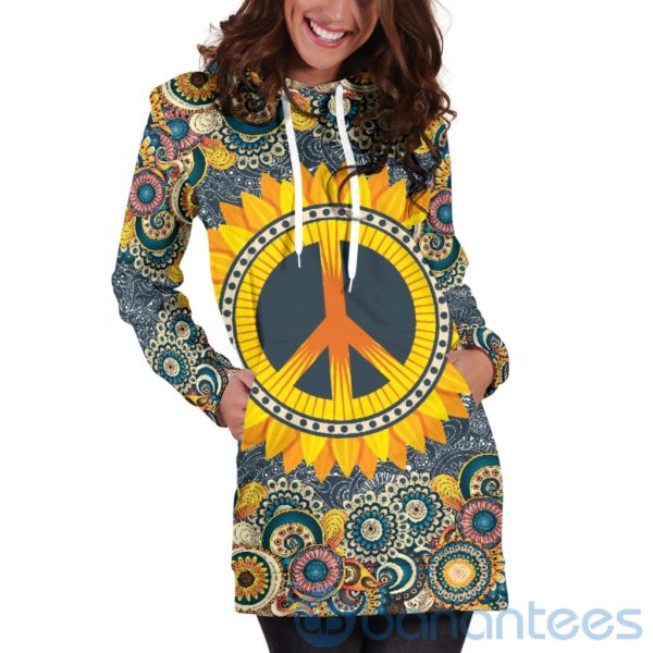 Peace Mandala Hoodie Dress For Women Product Photo