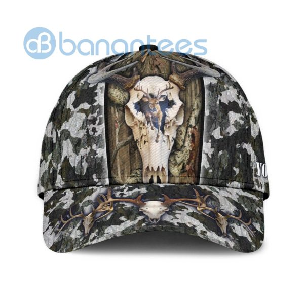 Personalize Skull Hunting Camo All Over Printed 3D Cap Product Photo