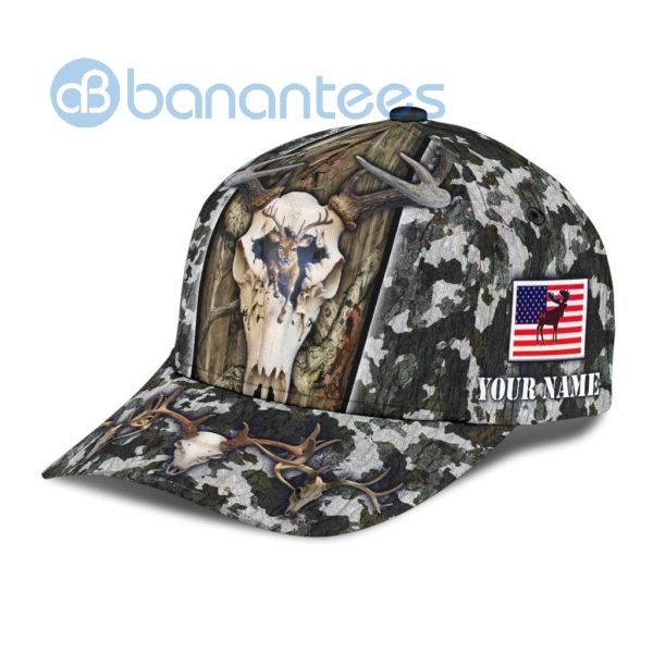 Personalize Skull Hunting Camo All Over Printed 3D Cap Product Photo