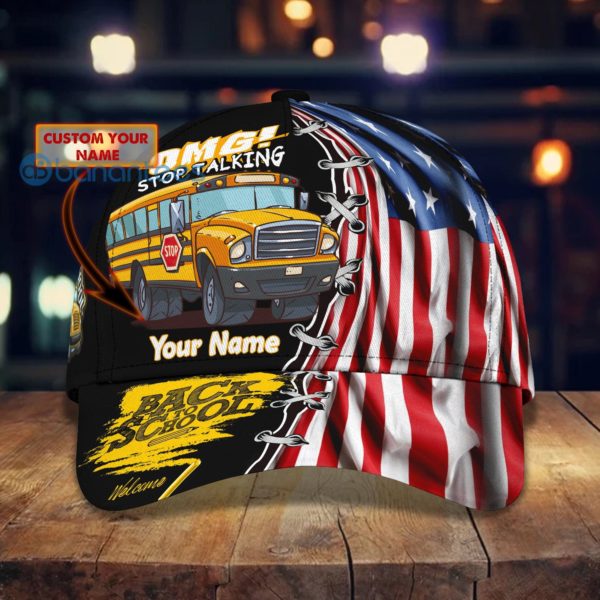 Personalized American School Bus American Flag Full 3D Cap Product Photo