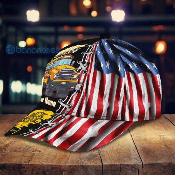 Personalized American School Bus American Flag Full 3D Cap Product Photo