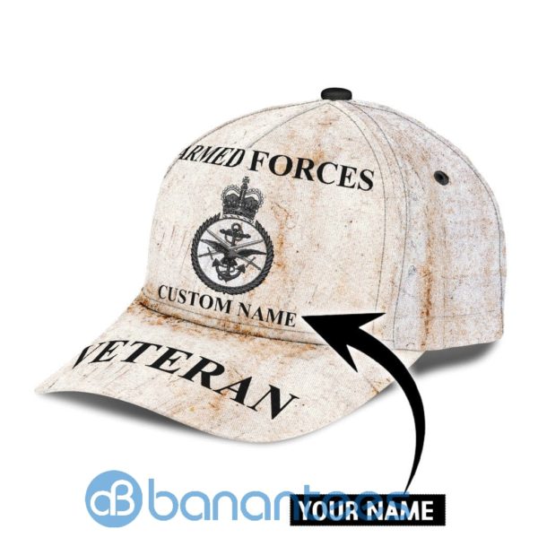 Personalized British Veteran Armed Forces All Over Printed 3D Cap Product Photo