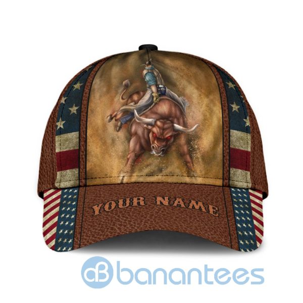 Personalized Bull Riding America All Over Printed 3D Cap Product Photo