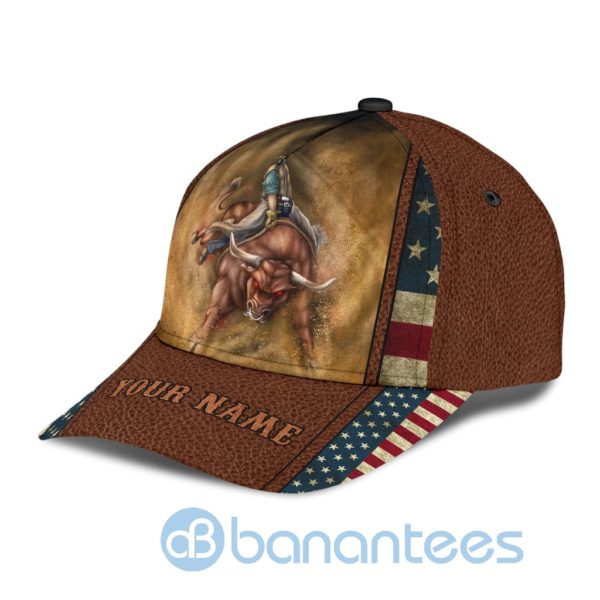 Personalized Bull Riding America All Over Printed 3D Cap Product Photo
