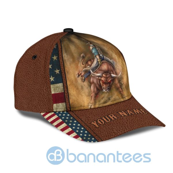 Personalized Bull Riding America All Over Printed 3D Cap Product Photo