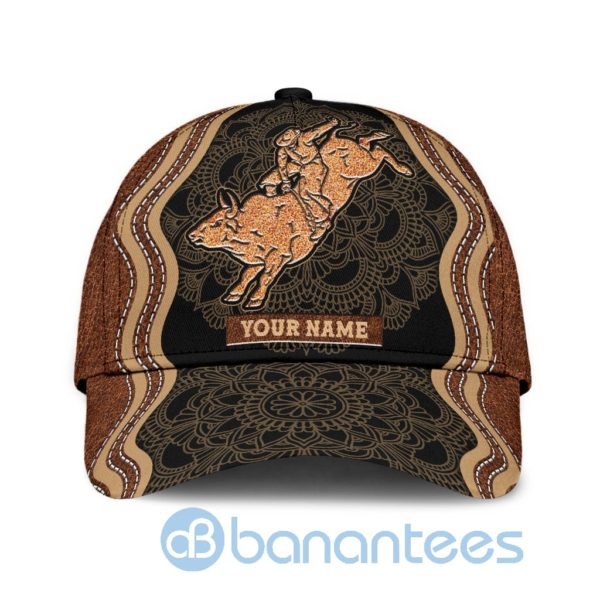 Personalized Bull Riding Mandala All Over Printed 3D Cap Product Photo