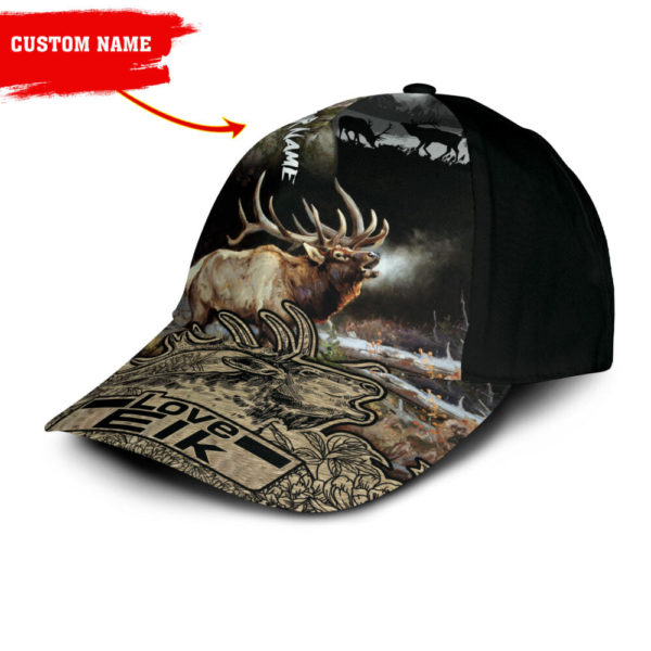 Personalized Deer Hunting Black All Over Printed 3D Cap Product Photo