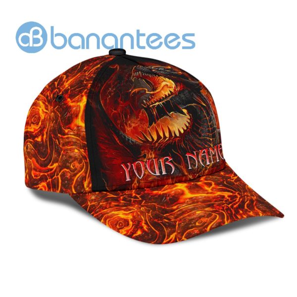 Personalized Dragon And Lava Background All Over Printed 3D Cap Product Photo