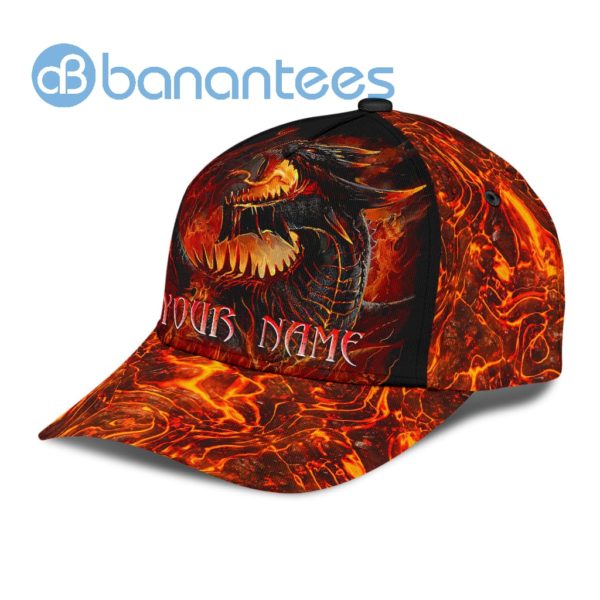 Personalized Dragon And Lava Background All Over Printed 3D Cap Product Photo