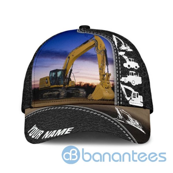 Personalized Excavator Heavy Equipment Zipper 3D Cap Product Photo
