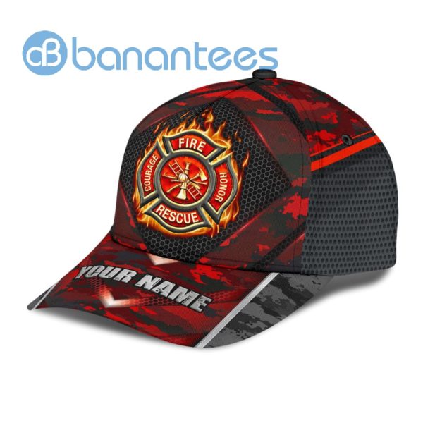 Personalized Firefighter Camo All Over Printed 3D Cap Product Photo
