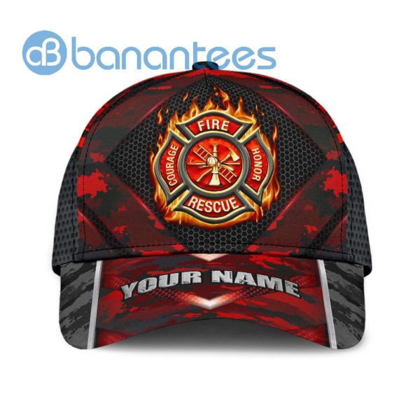 Personalized Firefighter Camo All Over Printed 3D Cap Product Photo