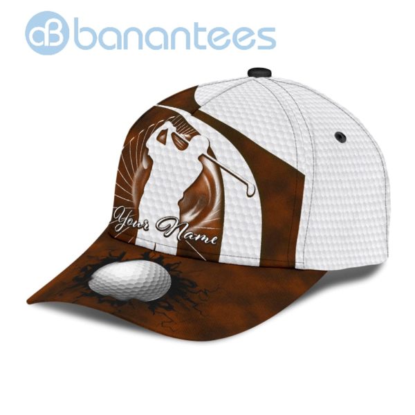 Personalized Golf Brown Color Golf All Over Printed 3D Cap Product Photo