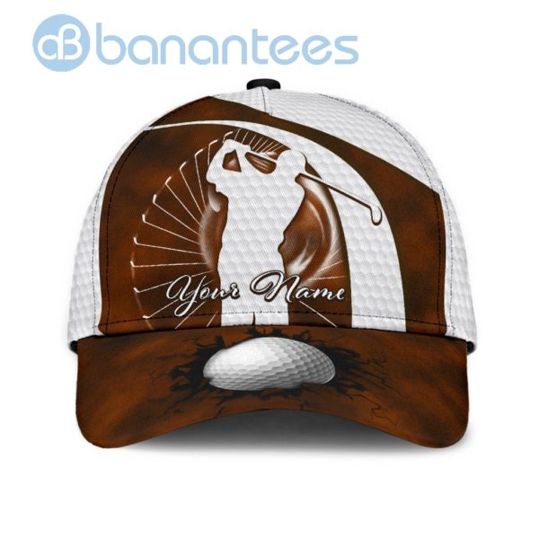 Personalized Golf Brown Color Golf All Over Printed 3D Cap Product Photo