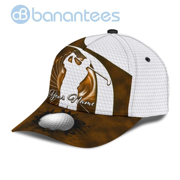 Personalized Golf Orange Color Golf All Over Printed 3D Cap Product Photo