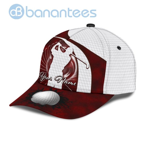 Personalized Golf Red Color Golf All Over Printed 3D Cap Product Photo
