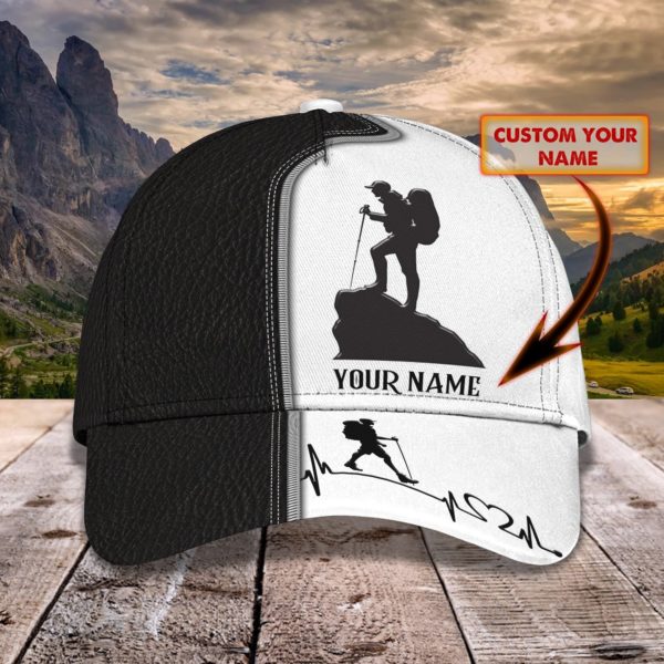 Personalized Hiking Balck and White All Over Print Cap Product Photo