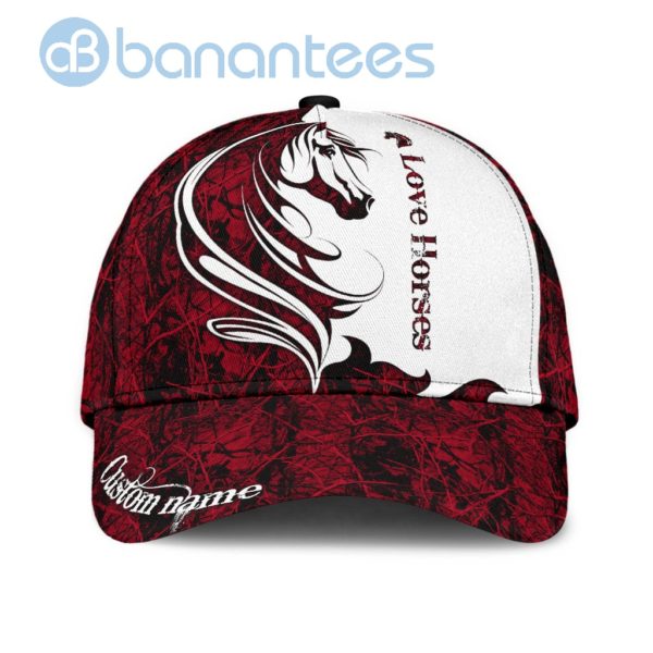 Personalized Horse Love Horse Red And White All Over Printed 3D Cap Product Photo