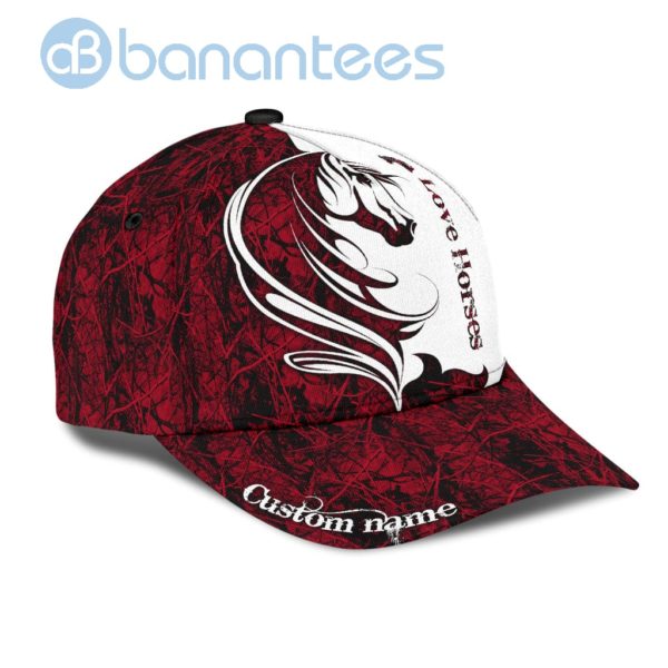 Personalized Horse Love Horse Red And White All Over Printed 3D Cap Product Photo