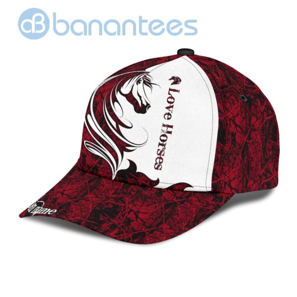 Personalized Horse Love Horse Red And White All Over Printed 3D Cap Product Photo