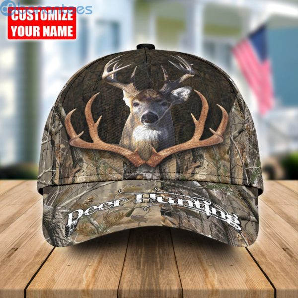 Personalized Hunting Deer Camo In Antler All Over Printed 3D Cap Product Photo