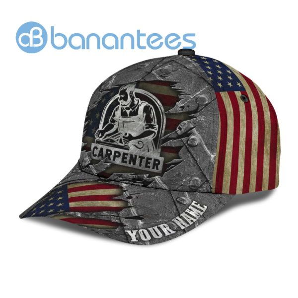 Personalized Name American Carpenter All Over Printed 3D Cap Product Photo