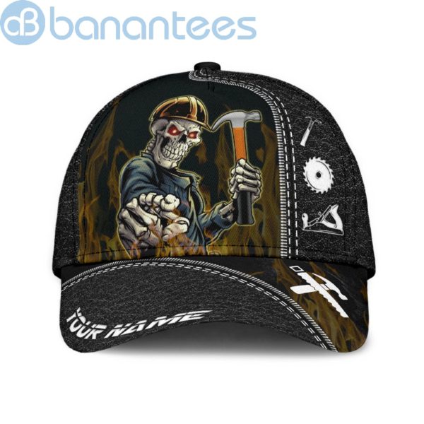 Personalized Name American Carpenter All Over Printed 3D Cap Skull Product Photo