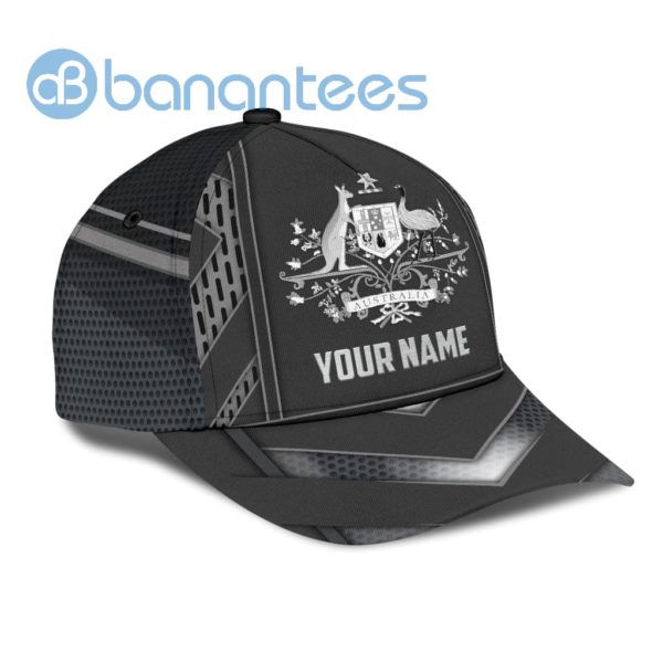 Personalized Name Australia Black All Over Printed 3D Cap Product Photo