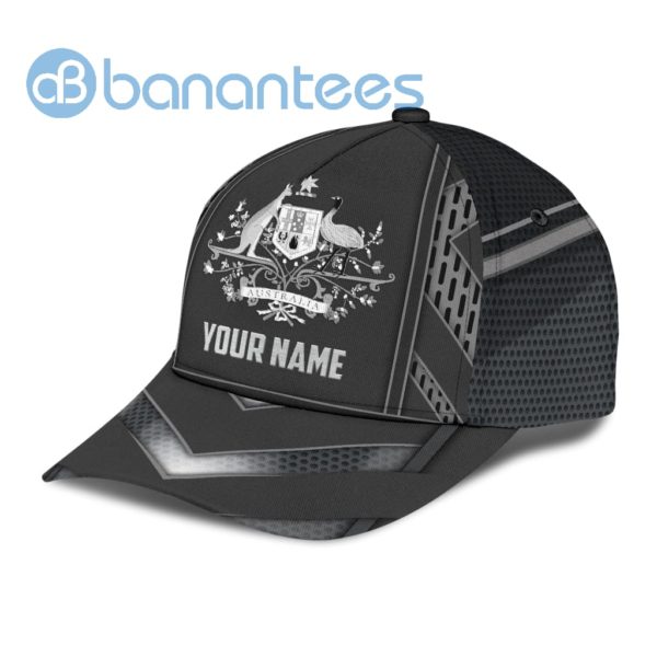 Personalized Name Australia Black All Over Printed 3D Cap Product Photo