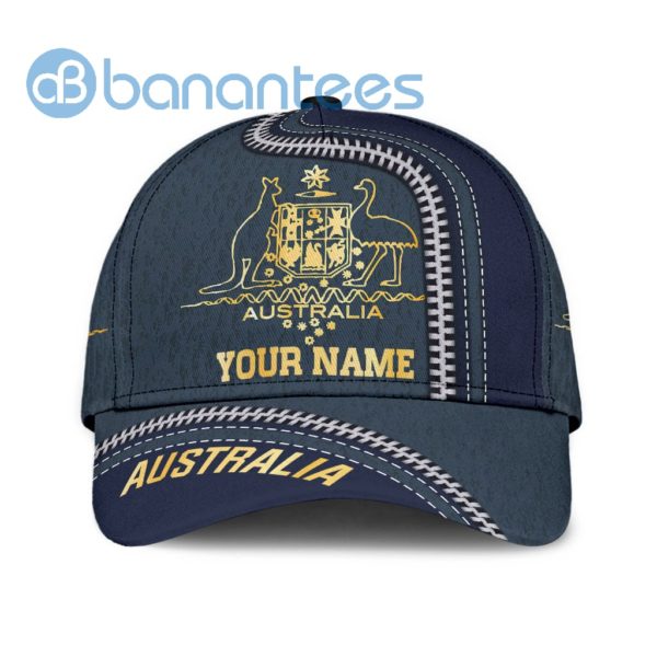 Personalized Name Australia Symbol Zipper All Over Printed 3D Cap Product Photo