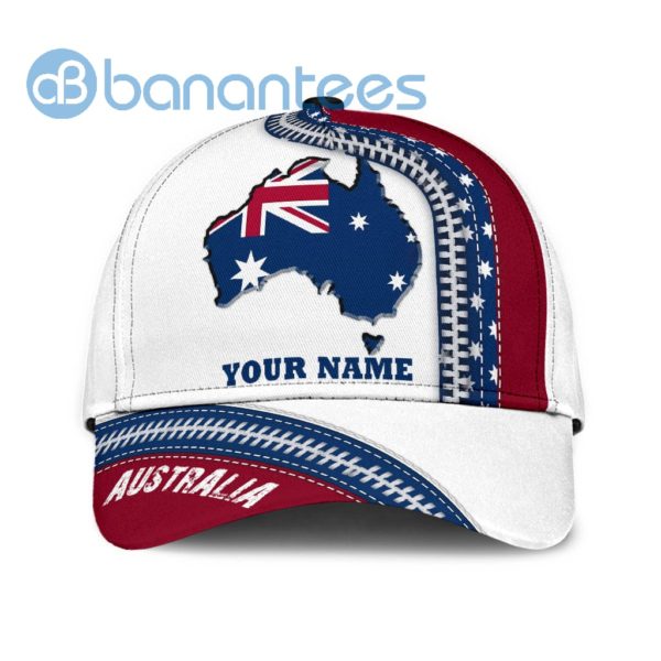 Personalized Name Australia White All Over Printed 3D Cap Product Photo