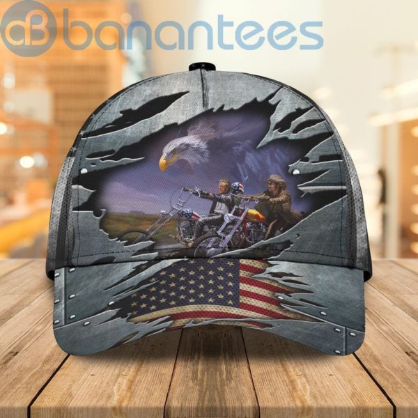 Personalized Name Biker All Over Printed 3D Cap American Biker Product Photo