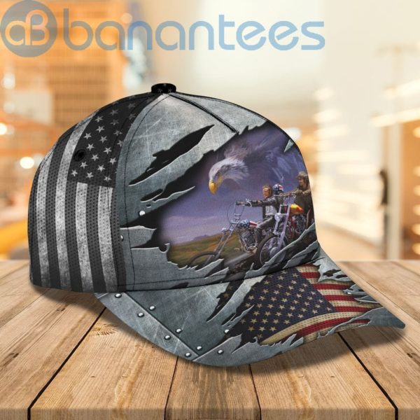 Personalized Name Biker All Over Printed 3D Cap American Biker Product Photo
