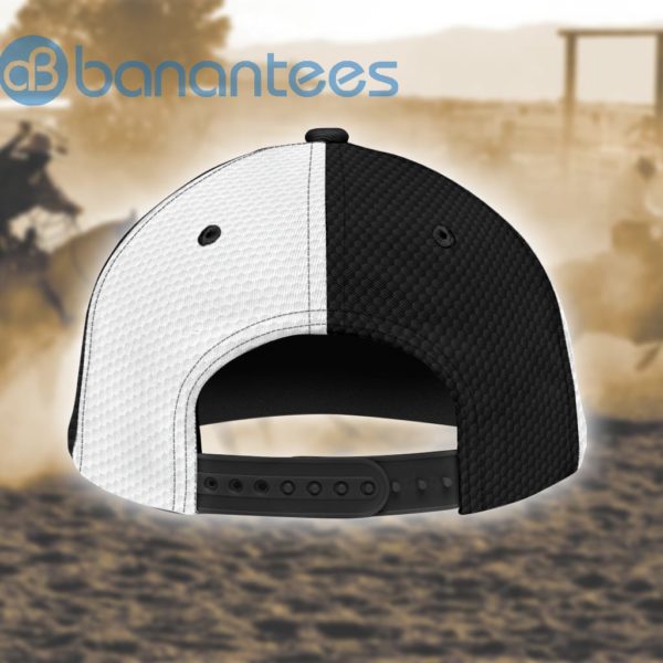 Personalized Name Black And White Bull Riding All Over Printed 3D Cap Product Photo