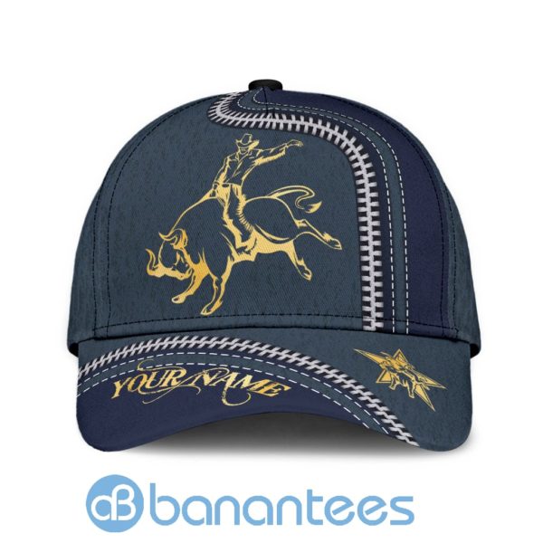 Personalized Name Bull Riding All Over Printed 3D Cap Product Photo
