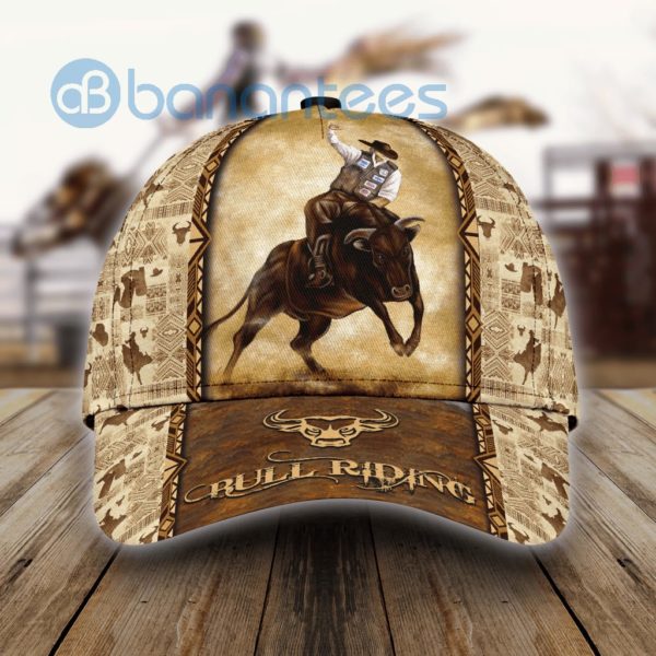 Personalized Name Bull Riding All Over Printed 3D Cap Product Photo