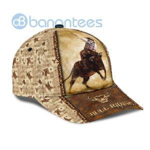 Personalized Name Bull Riding All Over Printed 3D Cap Product Photo