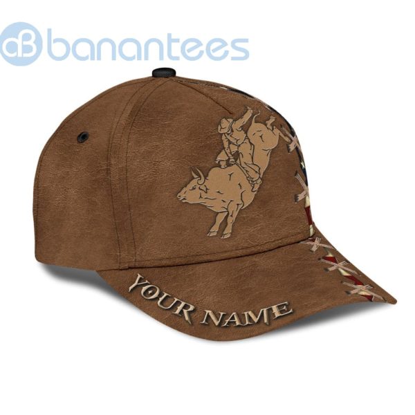 Personalized Name Bull Riding All Over Printed 3D Cap American Bull Rider Product Photo