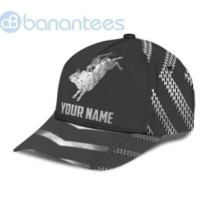 Personalized Name Bull Riding All Over Printed 3D Cap Metal Pattern Product Photo