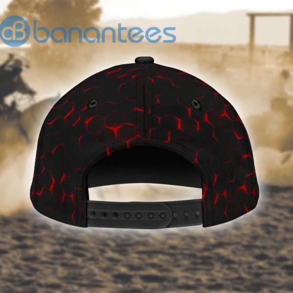 Personalized Name Bull Riding All Over Printed 3D Cap Red Neon Product Photo