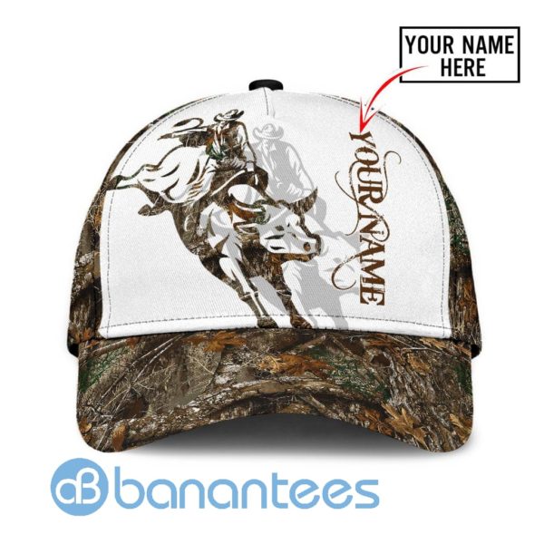 Personalized Name Bull Riding All Over Printed 3D Cap Tattoo Product Photo