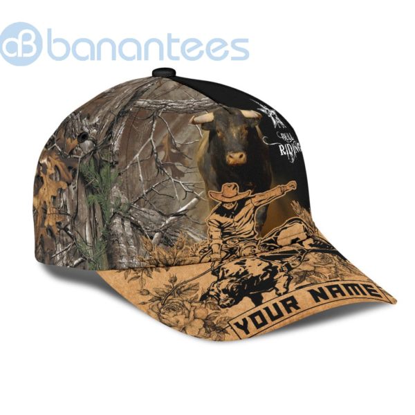 Personalized Name Bull Riding All Over Printed 3D Cap Tattoo Product Photo