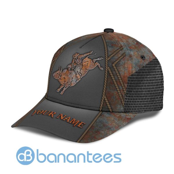 Personalized Name Bull Riding All Over Printed 3D Cap Vintage Product Photo
