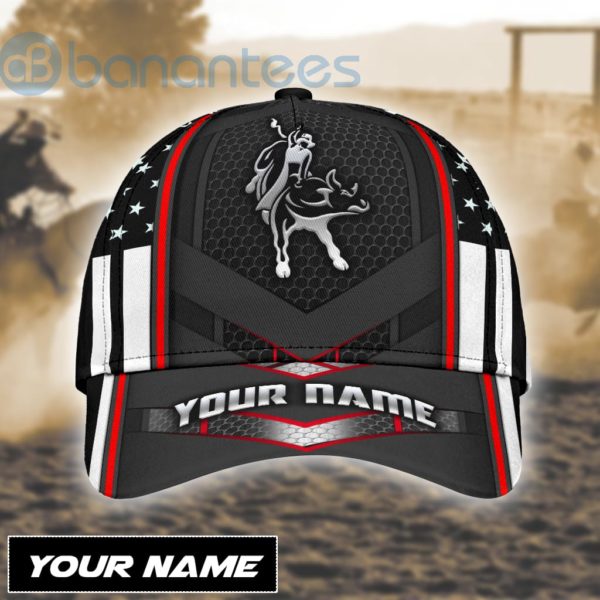 Personalized Name Bull Riding American Bull Rider Black All Over Printed 3D Cap Product Photo